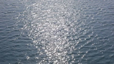 View of the water surface of a mountain lake in sunny weather. Background. Stock-Footage 112640583