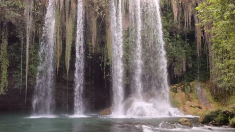 View of the waterfall from below Video stock 194370285