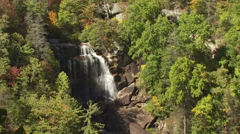 View of waterfall in dense forest Stock Footage 54593478