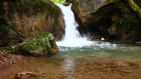 View at waterfall Stock Footage 124083246
