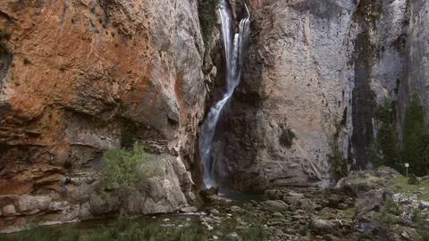 The view of the waterfall Stock Footage 233144447