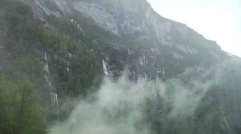 View of waterfall in forest Stock Footage 54592236