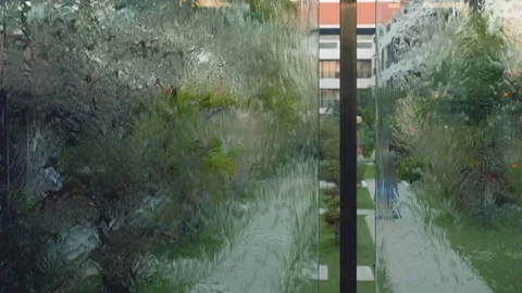 View of waterfall in hall of hotel Stock-Footage 88408912