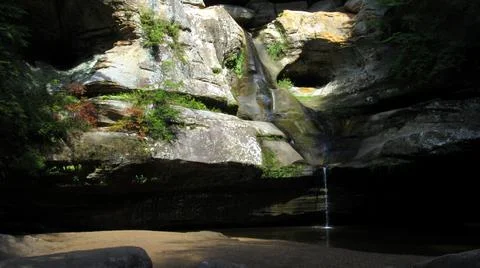 View of a Waterfall - Hocking Hills State Park in Ohio Stock Photos