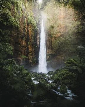 View of waterfall in Java, Indonesia Stock Photos