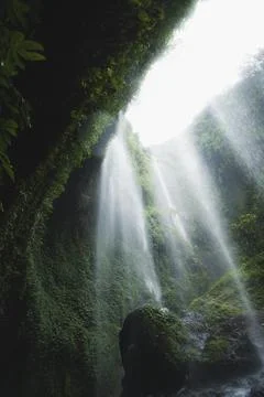 View of waterfall in Java, Indonesia Fotos de archivo