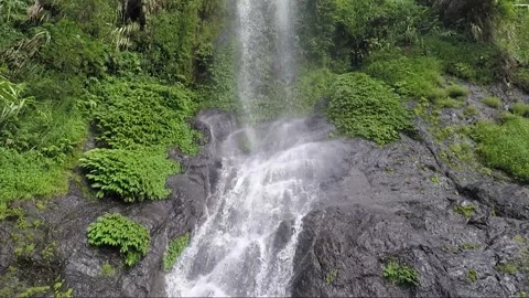 View Of The Waterfall, Mountain Forest, Banaue, Luzon, Philippines Stock Footage 235612655