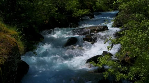 View of a waterfall in a mountain stream Stock Footage 112006710
