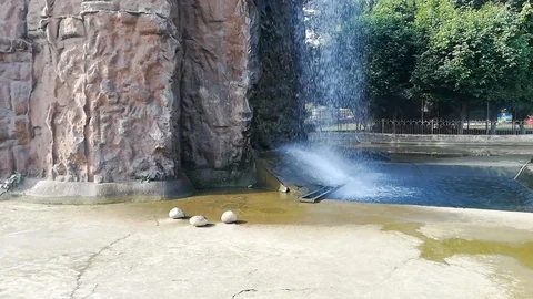 View of Waterfall in park Stock Footage 96673637