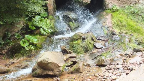 The view of the waterfall Stock Photos