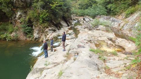 The view of the waterfall Stock Photos