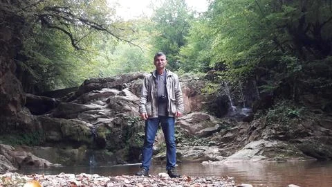 The view of the waterfall 库存照片