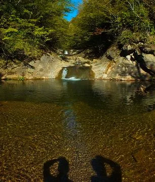 The view of the waterfall Stock Photos