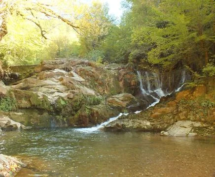 The view of the waterfall Foto stock