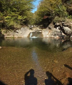 The view of the waterfall Stock Photos