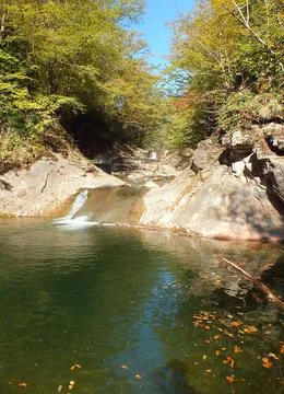 The view of the waterfall Stock Photos