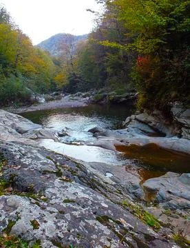 The view of the waterfall 스톡 사진