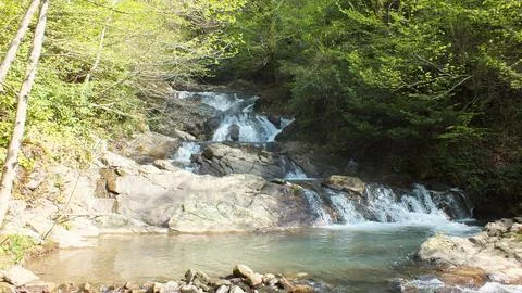 The view of the waterfall Stock Photos