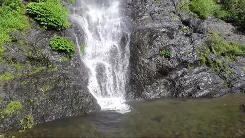 View Of The Waterfall plunge pool, Mountain Forest, Banaue, Luzon, Philippines Stock Footage 235616085