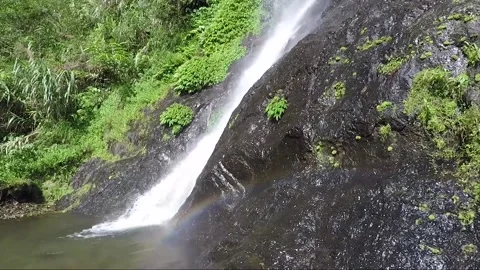 View Of The Waterfall plunge pool, Mountain Forest, Banaue, Luzon, Philippines Stock Footage 236227813