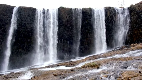 View on a waterfall at Putorana plateau Stock Footage 170028441