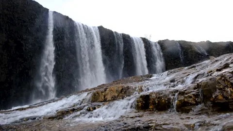 View on a waterfall at Putorana plateau Video stock 170028533