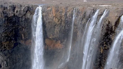View on a waterfall at Putorana plateau Stock Footage 170028607