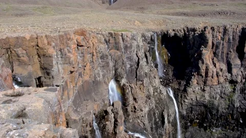 View on a waterfall at Putorana plateau Stock Footage 170028643