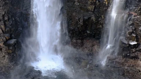 View on a waterfall at Putorana plateau Stock Footage 170028664
