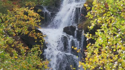 View of waterfall in Ramundberget, Sweden. Video stock 340641978