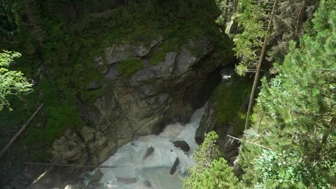Up view of waterfall in ravine Makhar. Close up view Stock Footage 140169271