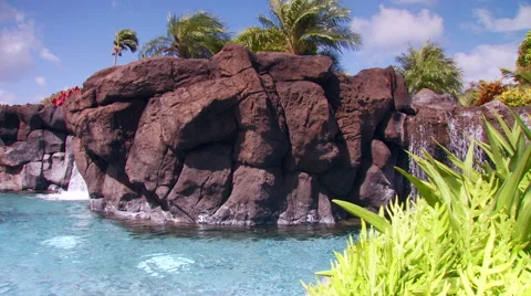 View of waterfall in resort Video stock 57815205