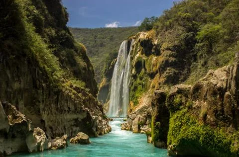 View of waterfall river birth Stock Photos