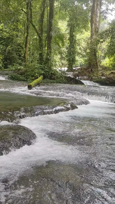 The view of the waterfall of seven nymphs Stock Footage 178485731