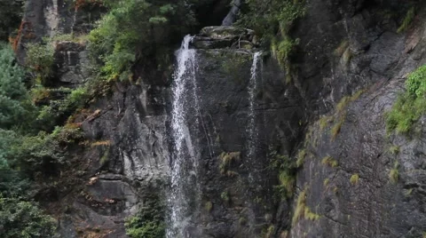 View of waterfall in solukhumbu Nepal Stock Footage 62387946