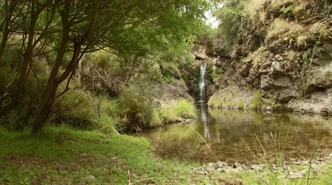 View of waterfall in in Spey creek ranch Stock Footage 55337639