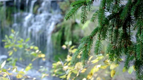 View of waterfall in spring. Stock Footage 35605072