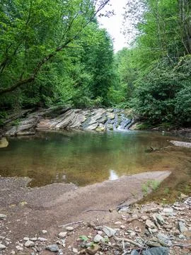 View of waterfall in spring Stock Photos