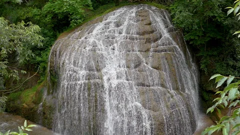 View waterfall. Two speeds: Slow Motion 15 seconds + 15 seconds Real Time. Stock Footage 292901476