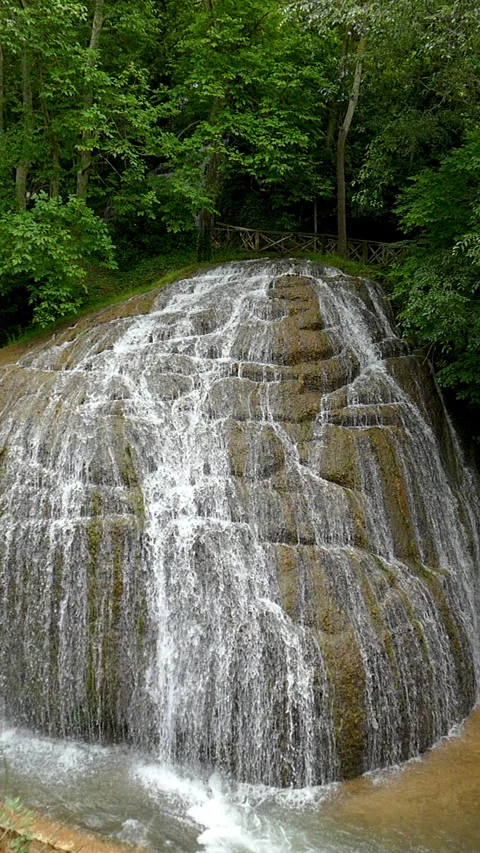 View waterfall in vertical format. Slow Motion. Stock Footage 288985501