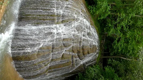 View waterfall in vertical format. Slow Motion. Stock Footage 288985562