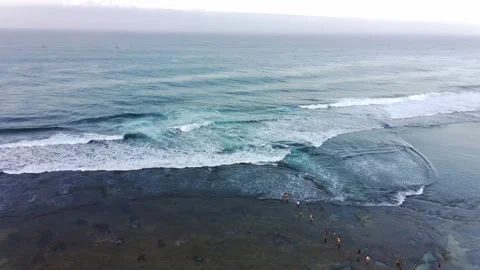 View of the waves in the afternoon Stock Footage 277682158