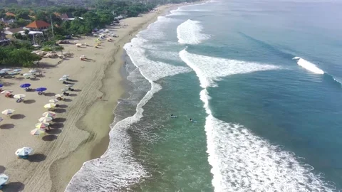 View of the waves on the beach in Bali Stock Footage 277409723