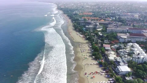 View of the waves on the beach in Bali Stock Footage 277409739