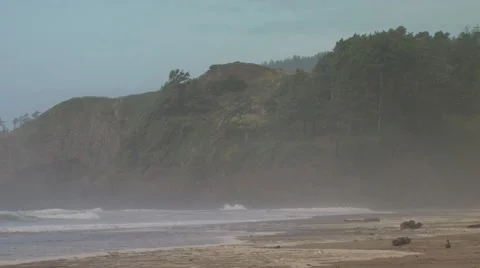 View of waves crashing on seashore Stock Footage 54593267