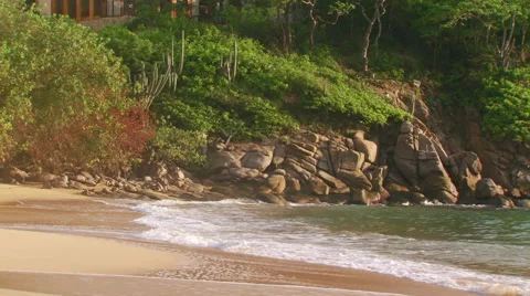 View of waves crashing on seashore Stock Footage 57815375