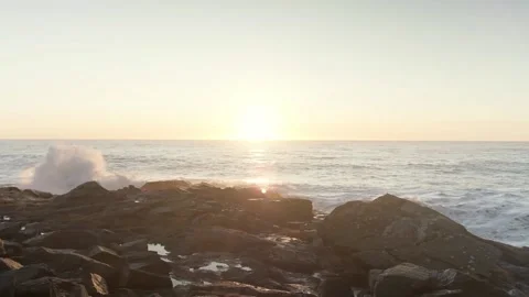 View of waves crushing on rocks in Iceland. Stock Footage 151179536