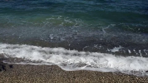 View from the waves to the sands of beach Stock Footage 105752298