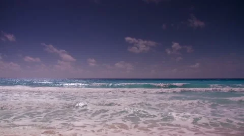View of waves on seashore, Cancun, Mexico Stock Footage 60690992
