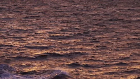 View to waves at sunset Stock Footage 143614704